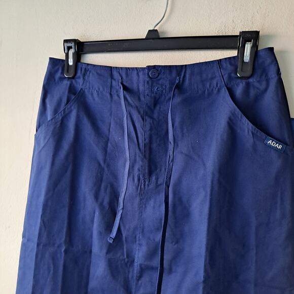 NWT Adar Mid-Calf Drawstring Straight Uniform Scrub Skirt Navy Women's Size 10 - Picture 6 of 13